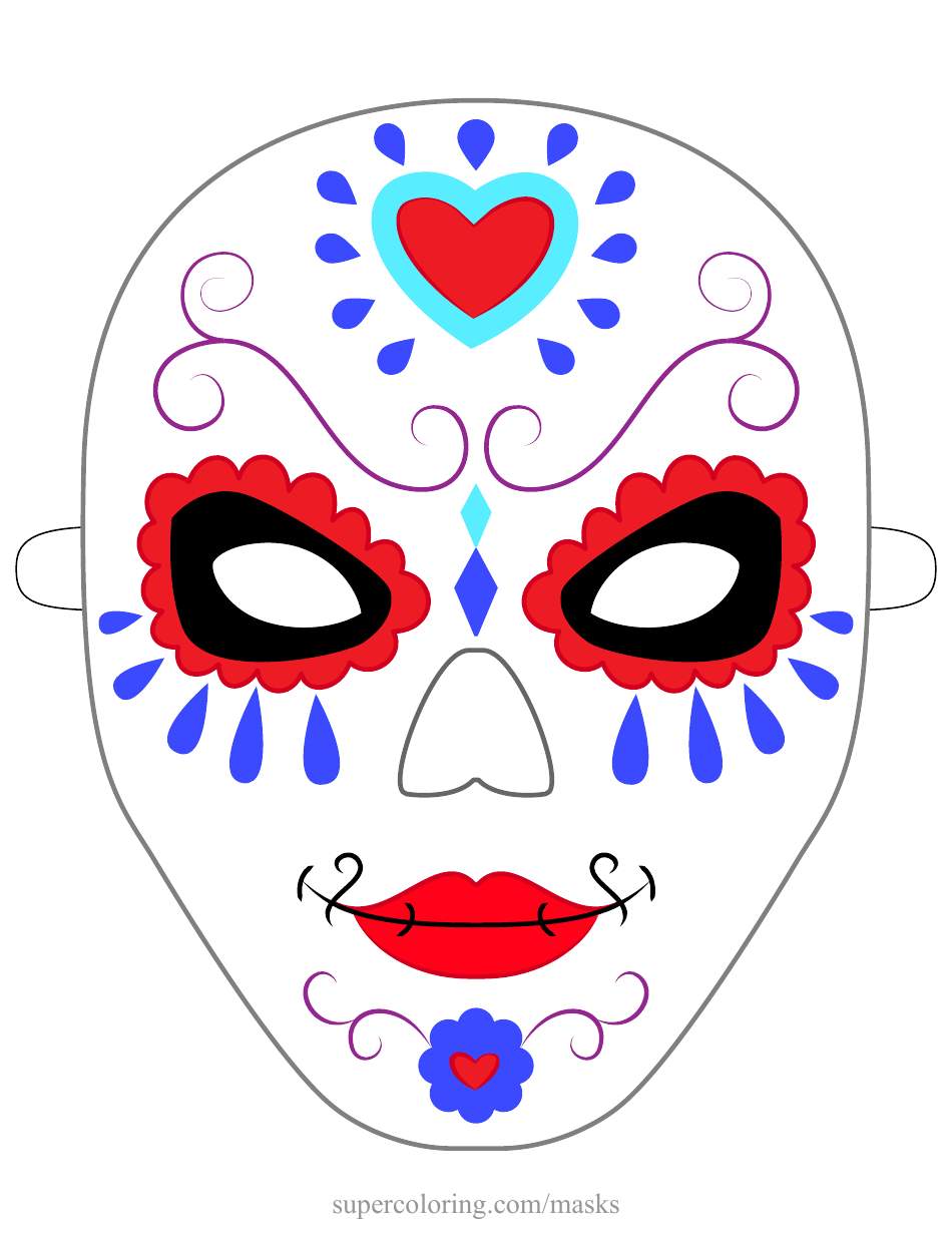 day of the dead 3d mask template