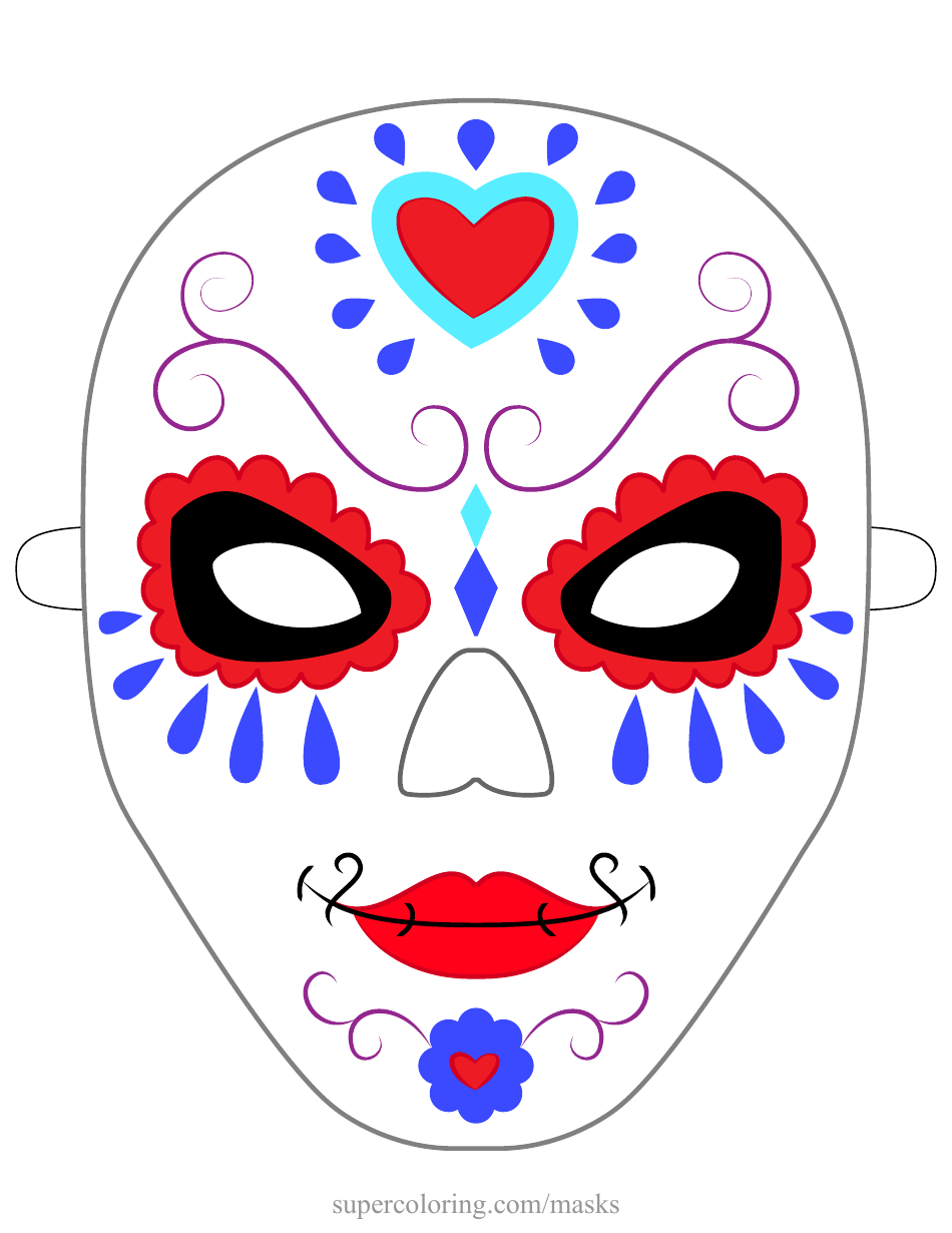 Day of the Dead Mask Template, Page 1
