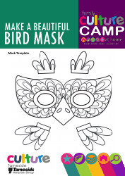 Beautiful Bird Mask Coloring Template, Page 3