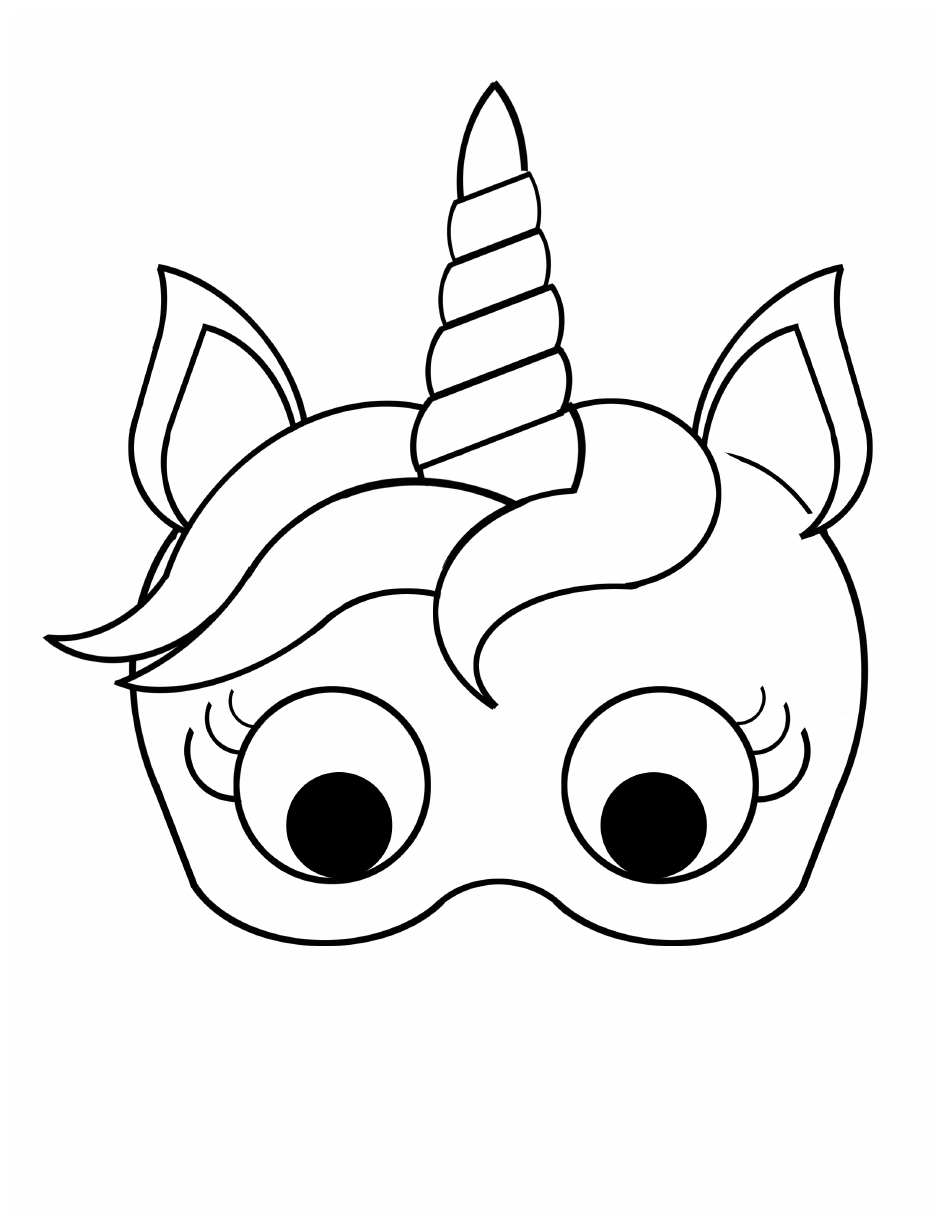 Unicorn Mask Template - Beautiful, Page 1