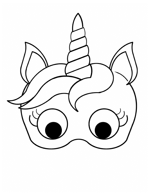 Unicorn Mask Template - Beautiful