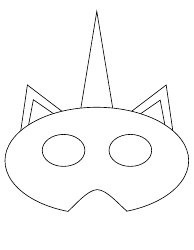Unicorn Mask Coloring Template - Varicolored, Page 2