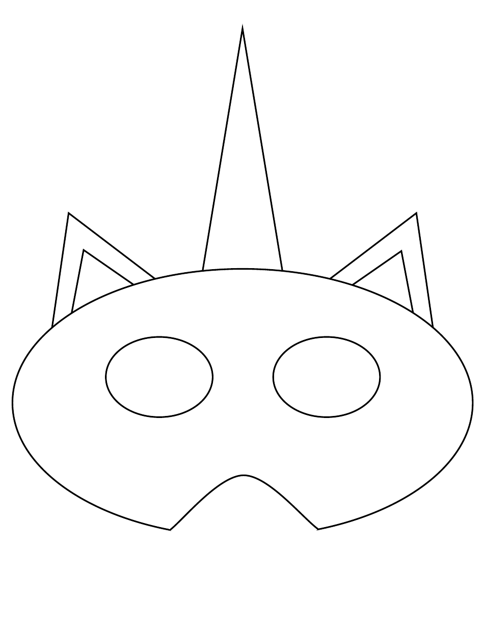 Unicorn Mask Coloring Template - Varicolored, Page 2