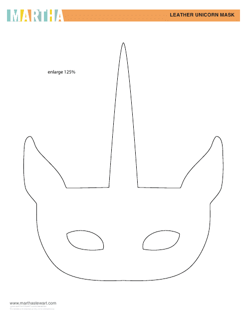 Leather Unicorn Mask Template