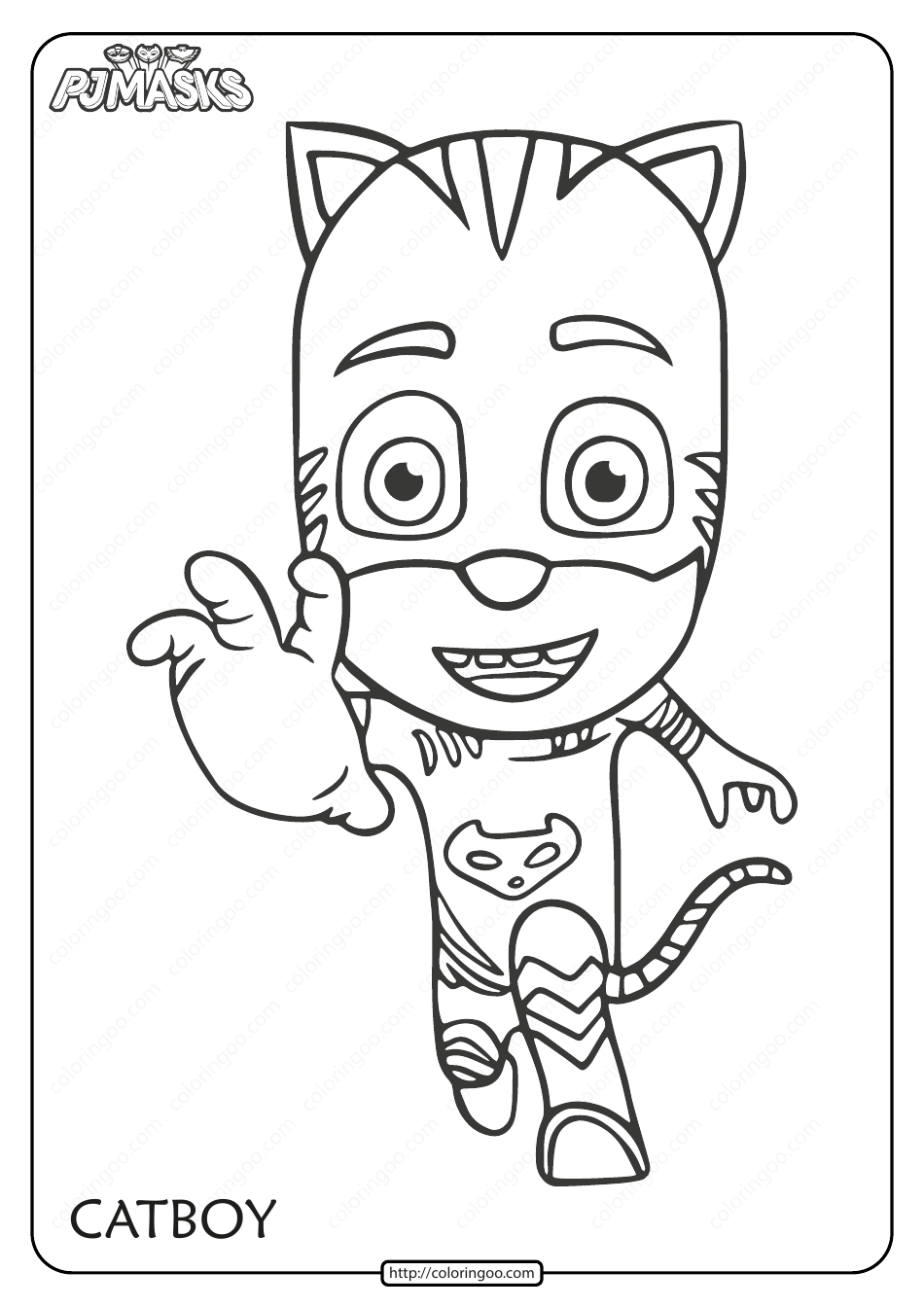 Catboy Coloring Page, Page 1