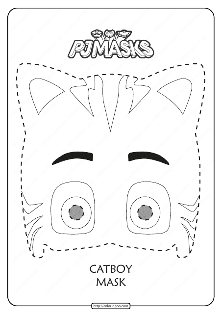 Catboy Mask Coloring Template