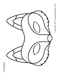 Document preview: Fox Mask Template - Black and White