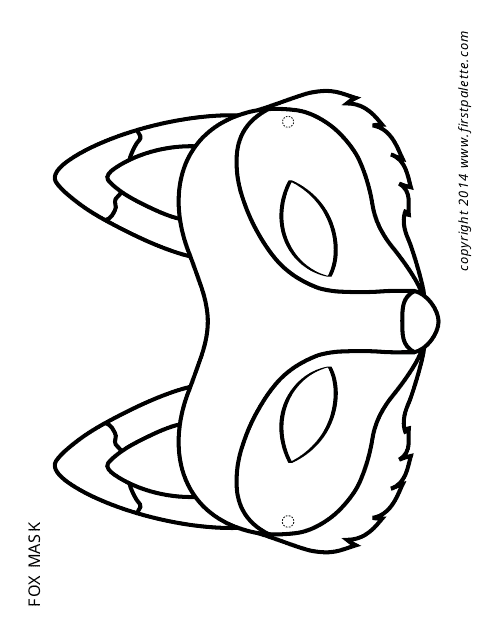 Fox Mask Template - Black and White Download Pdf