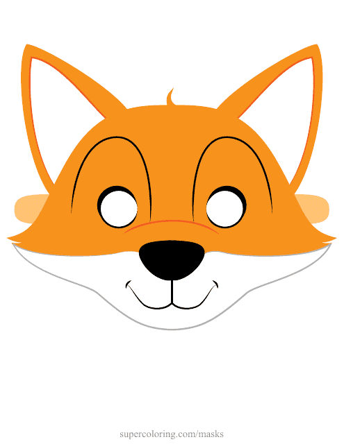 Fox Mask Template - Orange