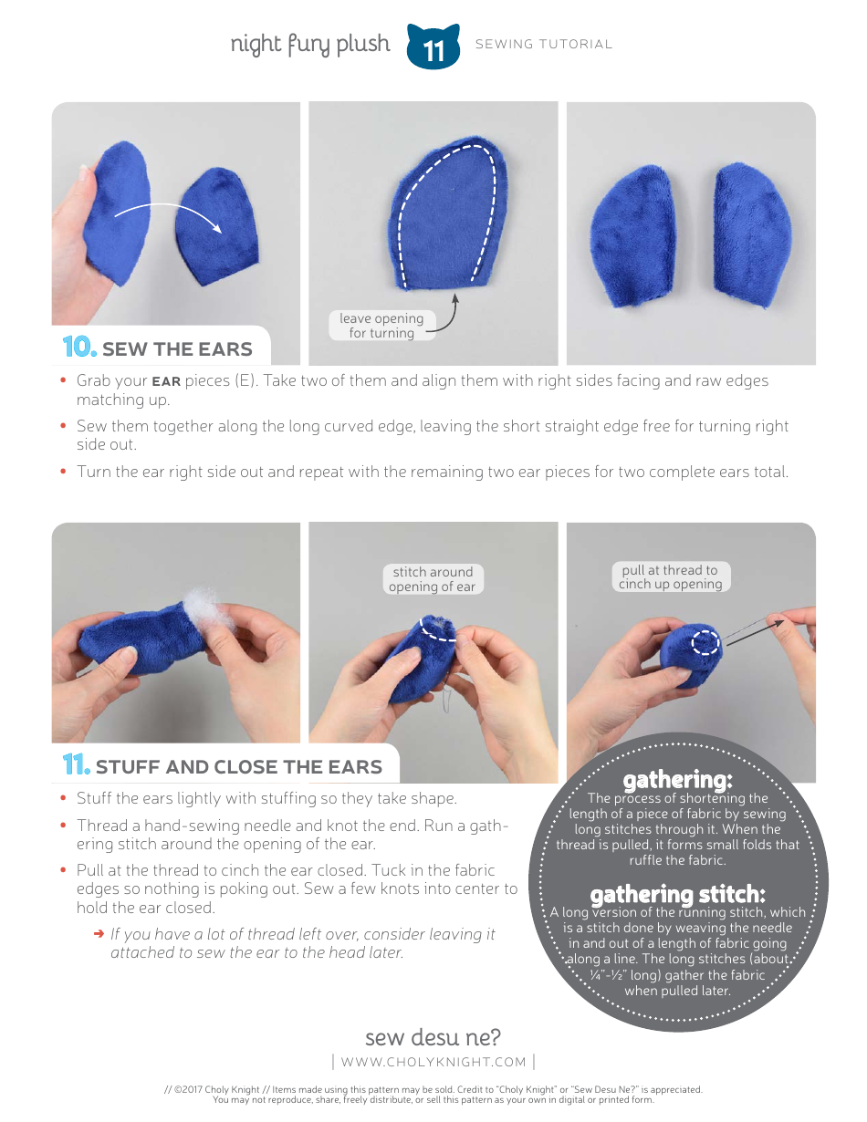 Night Fury Plush Sewing Pattern Templates, Page 11
