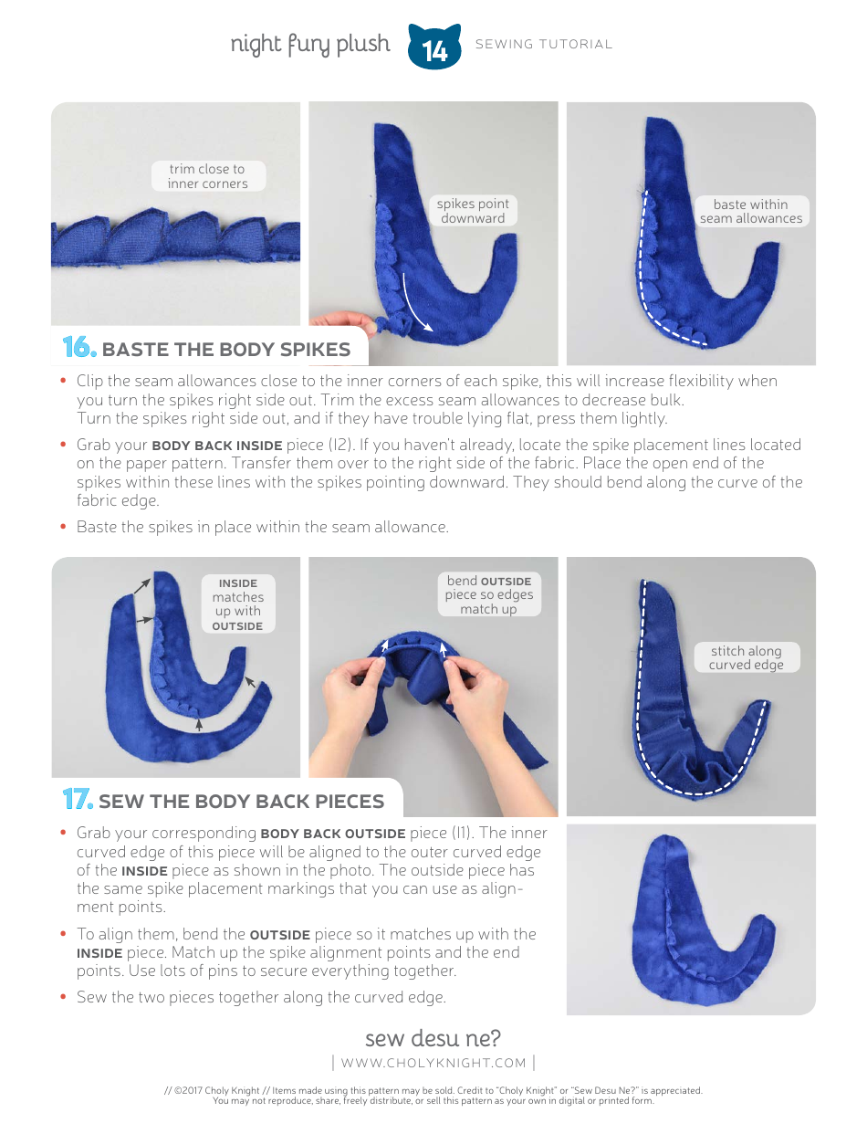 Night Fury Plush Sewing Pattern Templates, Page 14