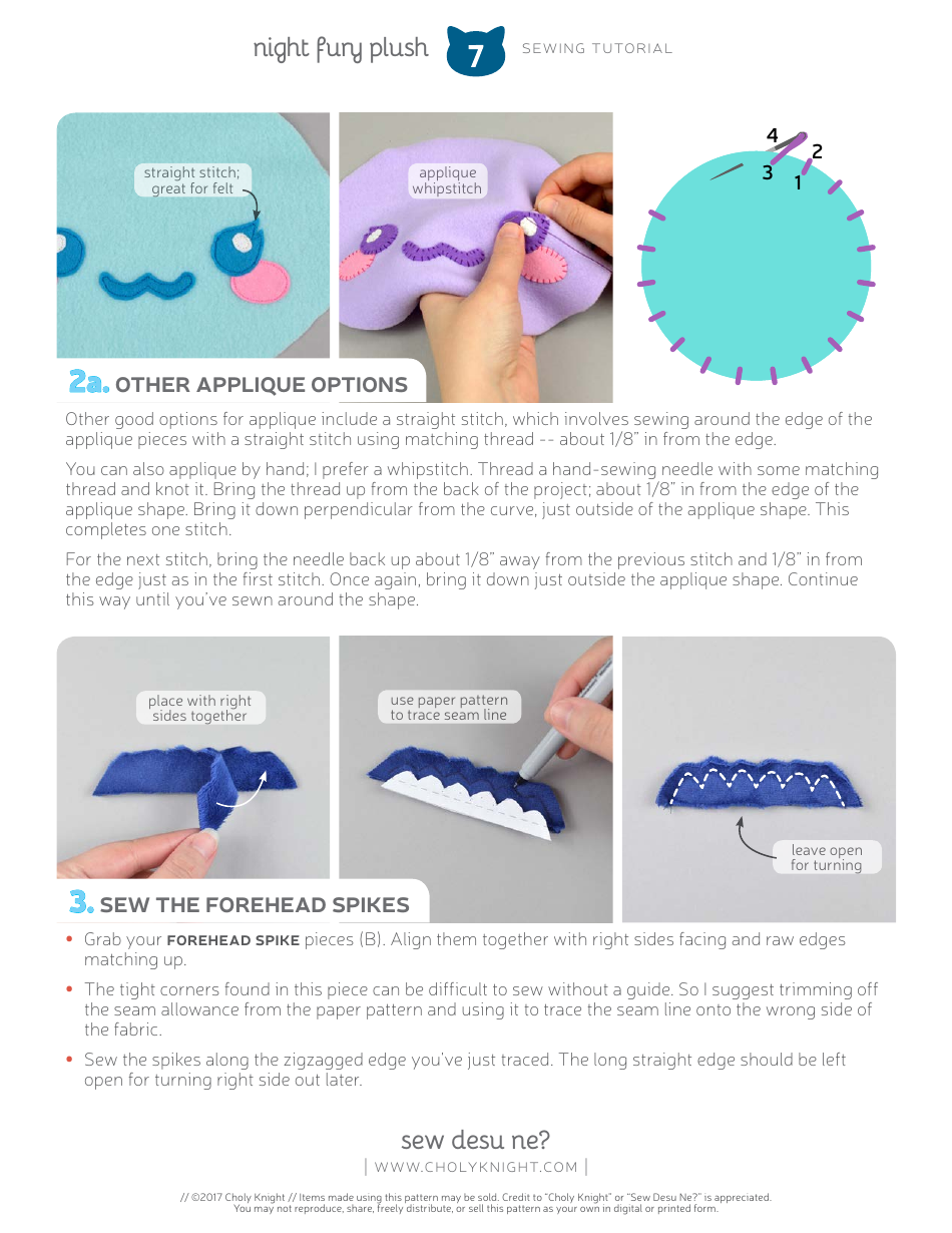 Night Fury Plush Sewing Pattern Templates, Page 7