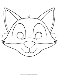 Document preview: Fox Mask Coloring Template