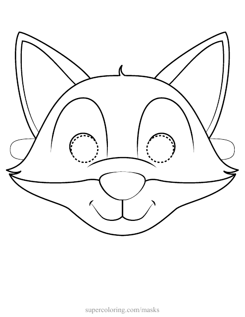 Fox Mask Coloring Template