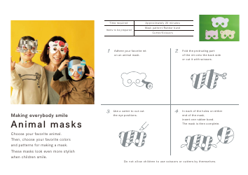 Document preview: Animal Mask Templates for Children and Adults