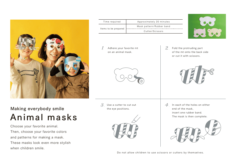 Collection of Animal Mask Templates for Children and Adults