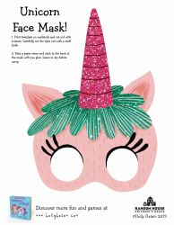 Document preview: Unicorn Face Mask Template