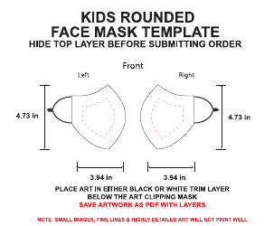 Document preview: Kids Rounded Face Mask Template