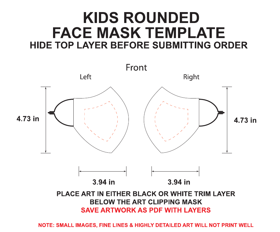 Kids Rounded Face Mask Template, Page 1