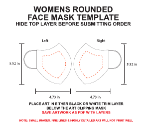 Document preview: Womens Rounded Face Mask Template