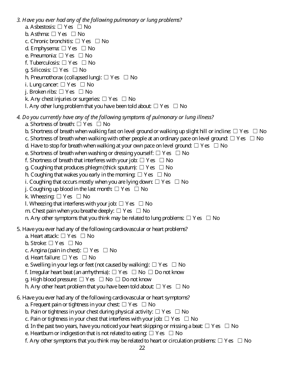 Form HS-1513 Generic Guidelines for Development of a Respiratory Protection Program in Accordance With Department of Pesticide Regulation Requirements - California, Page 22