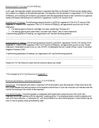 Form HS-1513 Generic Guidelines for Development of a Respiratory Protection Program in Accordance With Department of Pesticide Regulation Requirements - California, Page 9