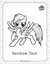 Document preview: My Little Pony Rainbow Dash Coloring Page