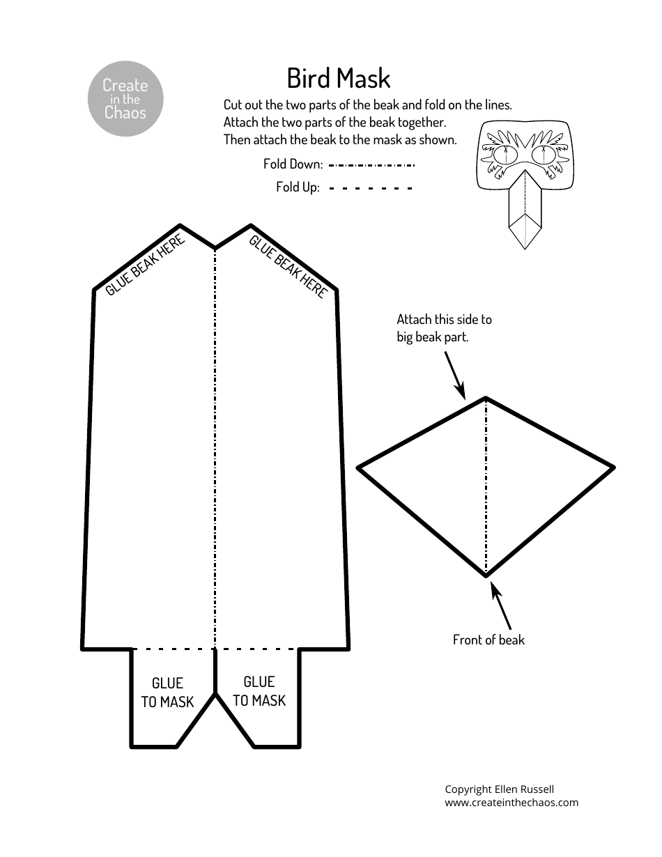 Bird Mask Template - Ellen Russell, Page 2