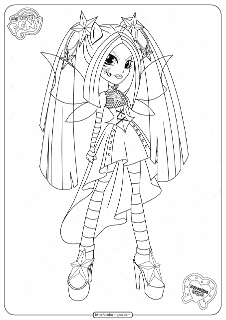 My Little Pony Equestria Girls Coloring Page Download Pdf