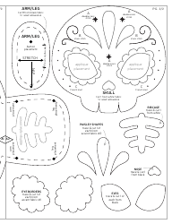 Sugar Skull Kitty Plush Sewing Pattern Templates, Page 13