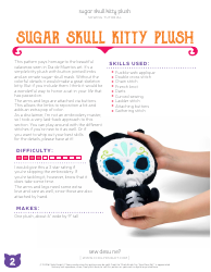 Sugar Skull Kitty Plush Sewing Pattern Templates, Page 2