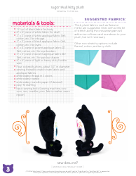 Sugar Skull Kitty Plush Sewing Pattern Templates, Page 3