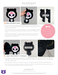 Sugar Skull Kitty Plush Sewing Pattern Templates, Page 8