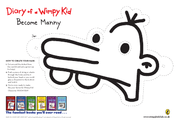 Document preview: Manny Mask Template - Diary of a Wimpy Kid