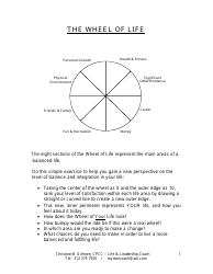 Wheel of Life Worksheet Template