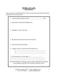 Wheel of Life Worksheet Template, Page 5