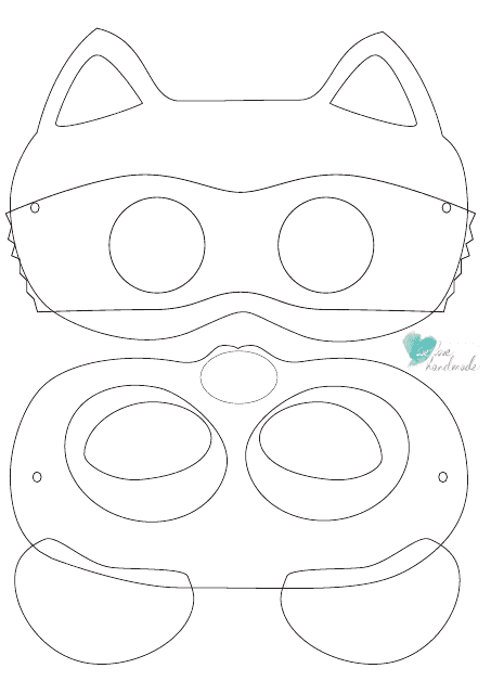 Raccoon Mask Coloring Template