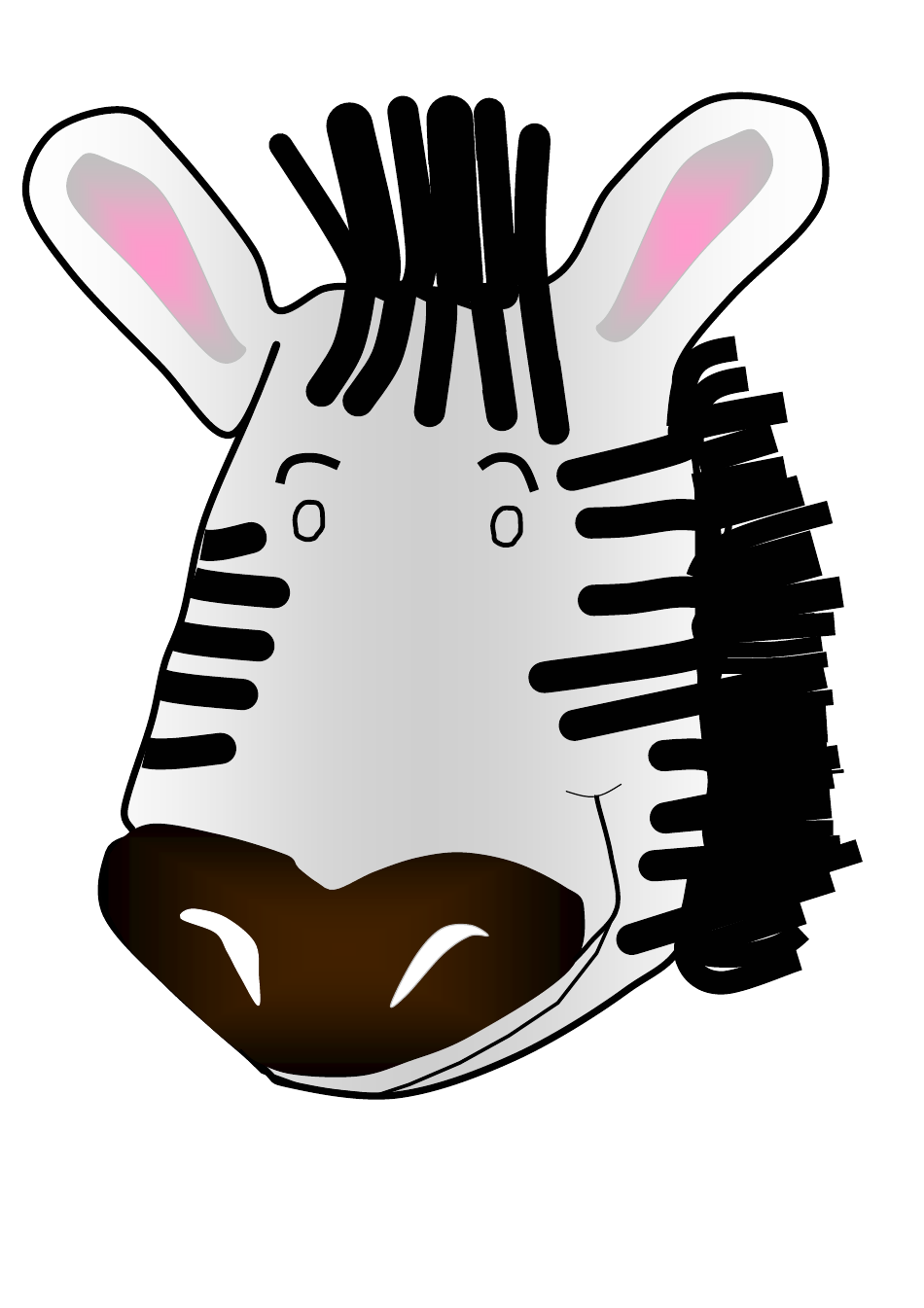 Zebra Mask Template - Varicolored, Page 1