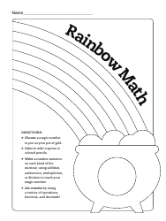 Rainbow Math Sheet Template