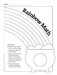 Document preview: Rainbow Math Sheet Template