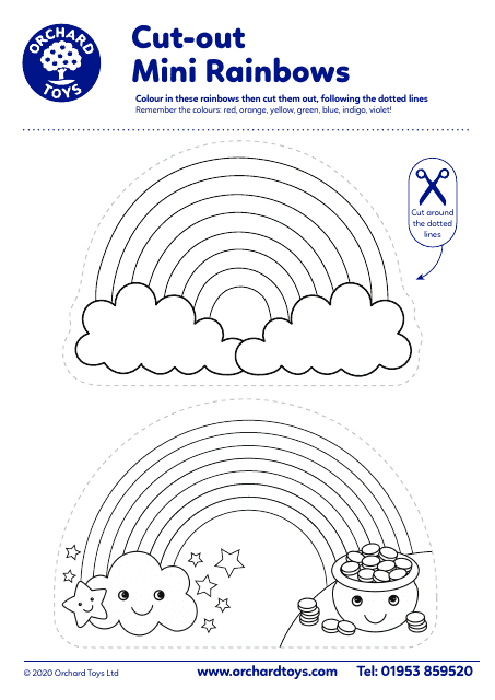 Mini Rainbow Coloring Templates - Coloring Page Samples
