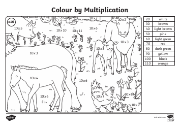 Colour by Multiplication Coloring Book, Page 10