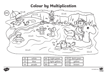 Colour by Multiplication Coloring Book, Page 11