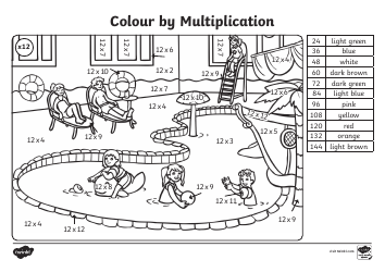 Colour by Multiplication Coloring Book, Page 12
