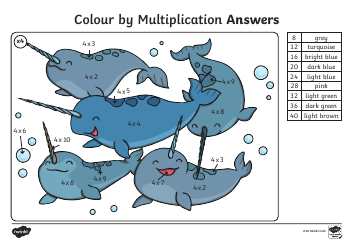 Colour by Multiplication Coloring Book, Page 16
