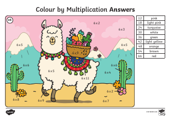 Colour by Multiplication Coloring Book, Page 18