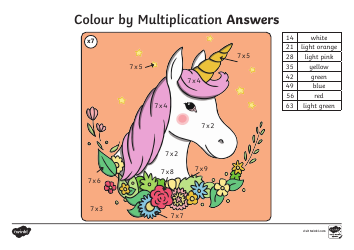 Colour by Multiplication Coloring Book, Page 19