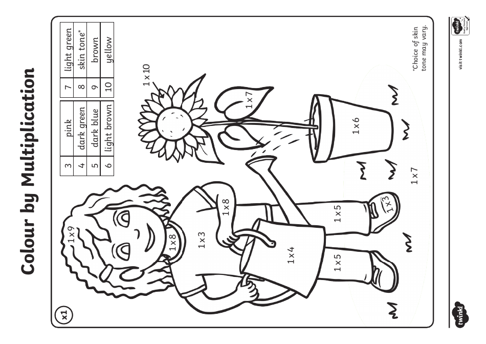 Colour by Multiplication Coloring Book, Page 1
