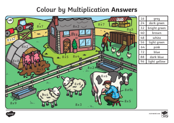 Colour by Multiplication Coloring Book, Page 20