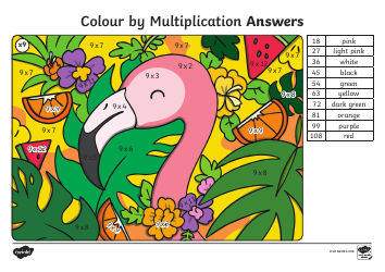 Colour by Multiplication Coloring Book, Page 21